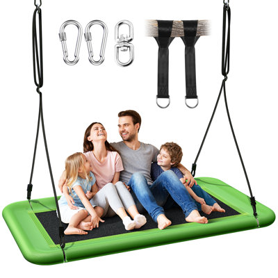 60" Heavy-Duty Platform Swing – 700lb Capacity, 360° & Traditional Swing, Weatherproof PVC-coated polyester,Dual Swing Modes,  All-Ages Design