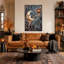 Tableau mural sur toile représentant un visage de croissant de lune et une lanterne steampunk pour l'Halloween-289118153