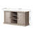 Faux White Marble TV Stand, 52" With Shutter-Style Cabinets