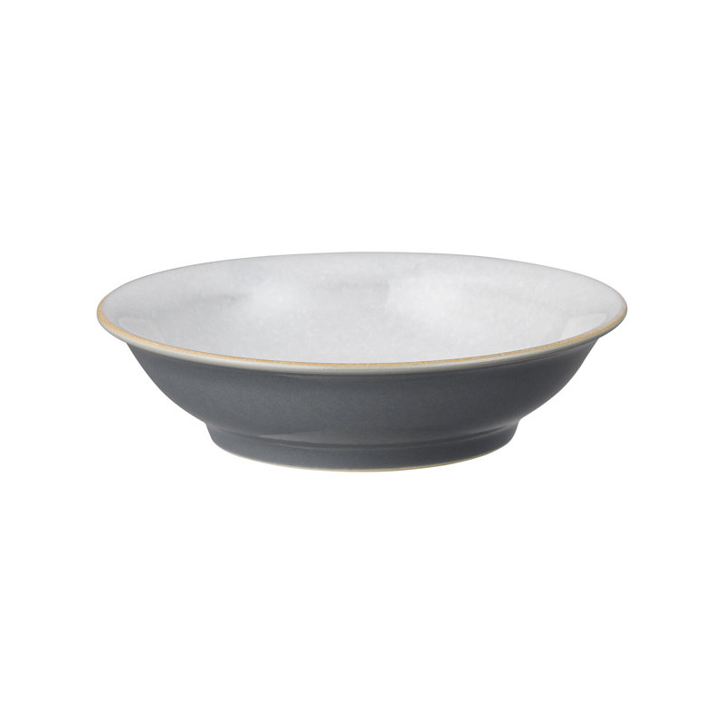 Elements Stone White Medium Shallow Bowl, Gray