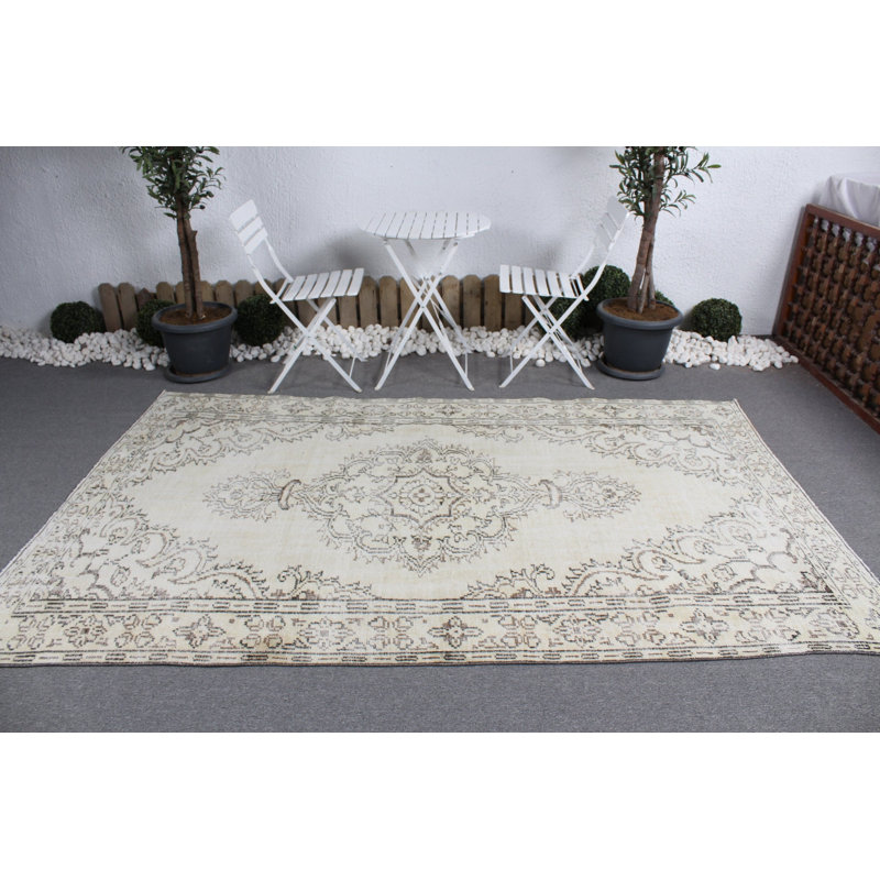Grand tapis Oushak turc antique de style rétro pour la chambre à coucher ou la cuisine