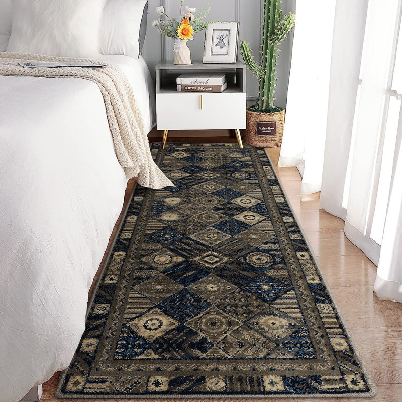 Tapis Aderonke avec envers antidérapant, Tapis de couloir 2 pi x 6 pi