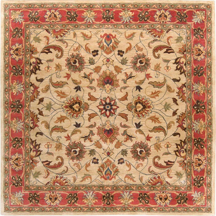 Gracin Hand Tufted Wool Floral Oval Rug, Square 9'9"