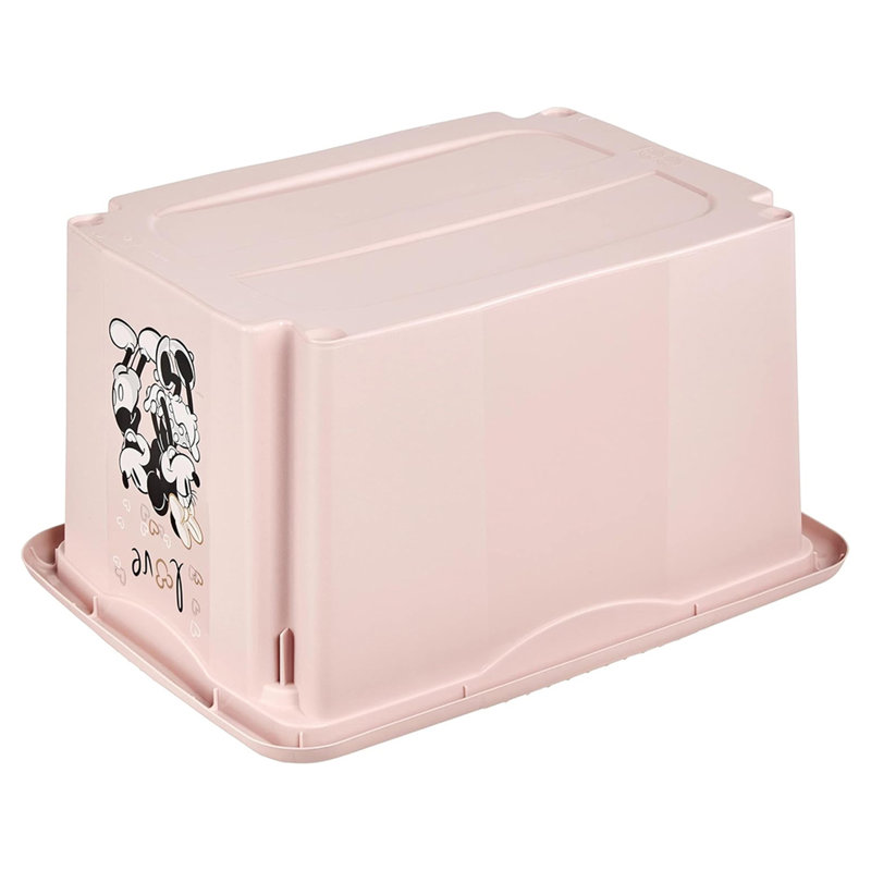 Set of 2 Minnie Mouse Turn Around Stackable Box 15 Litre with Lid, Pink