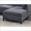 Repose-pieds de salon modulaire capitonné classique gris ardoise | Noyer brun | Pieds en bois