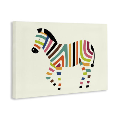Impression sur toile à rayures zébrées aux couleurs vives, design par Andy Westface