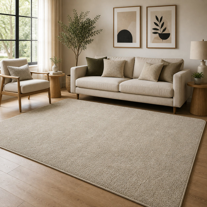 Aspire Homeware Beige Modern Area Rug, BEIGE, 60x120cm