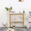 Metal Frame Console Table, Entryway Table with Storage Shelf for Living Room