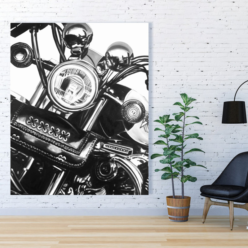 Realistic Motorcycle - Hyperrealist Transportation Canvas Decor