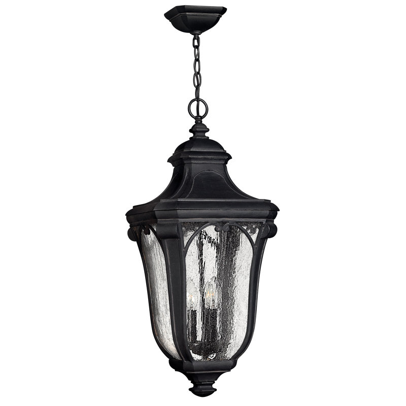 Trafalgar 3 -Bulb 24.75" H Outdoor Hanging Lantern, Museum Black, Incandescent, No