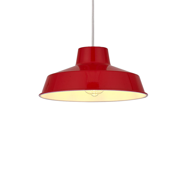Pluto 12cm H Metal Bowl Pendant Shade ( Screw On ), Red