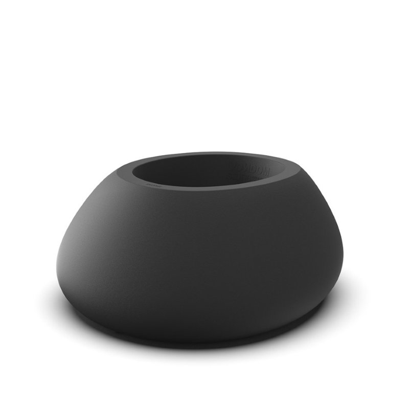 Stone Planter, 11.75" H x 26.5" W x 24.5" D, Black