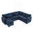 97" L-Shaped Upholstered Chenille Put-Out Sofa Bed Sectional with Storage Ottoman and 2 Pillows-1666063635