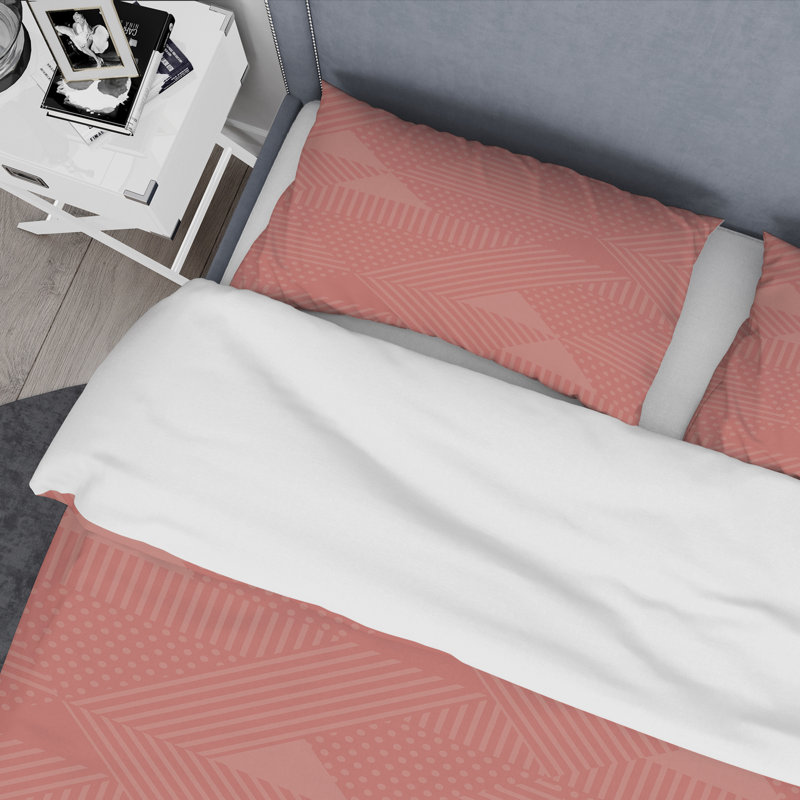 Modern & Contemporary Polyester Geometric Shapes Duvet Cover, Full/Queen Duvet Cover + 2 Shams