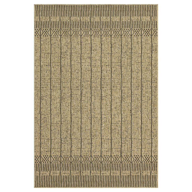 Jute/black Indoor Rug - 2 Ft. 7 In. X 3 , Stain , Earth Gcntl1008 Area Ft In Polypropylene, Living Room & Patio