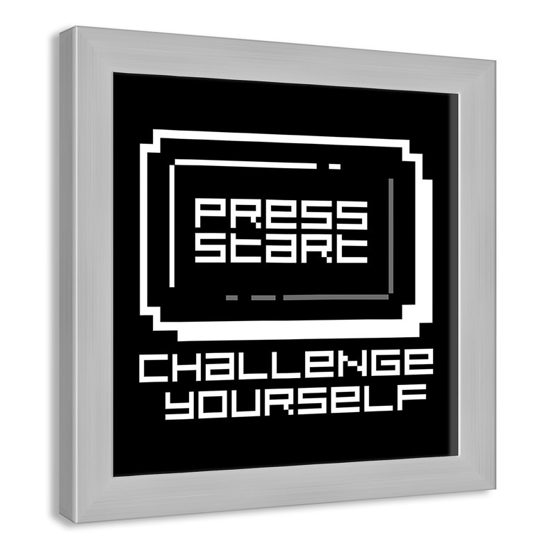 Décoration murale pour enfant challenge, H 14 po x l 14 po x P 0,63 po, Encadré plat argent