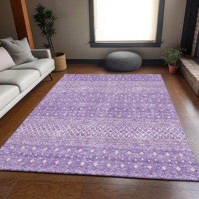 Premium Machine Washable Prisco Lavender Rug