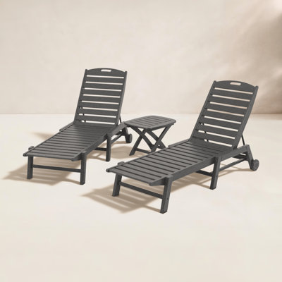 POLYWOOD® Nautical 27" Patio Chaise Lounge Set