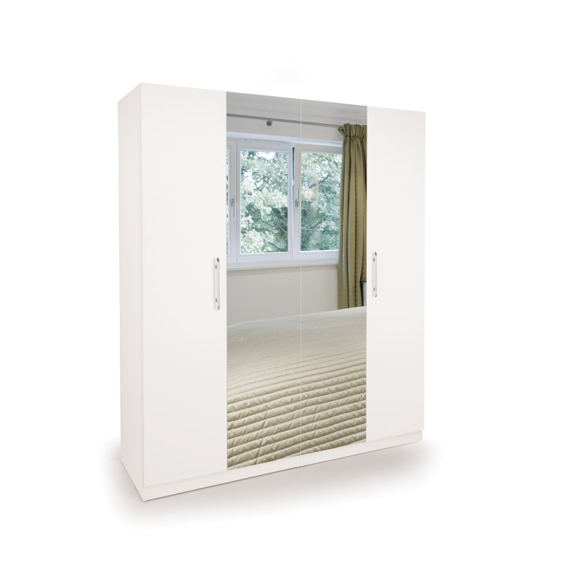 Morley 4 Door Manufactured Wood Wardrobe, White