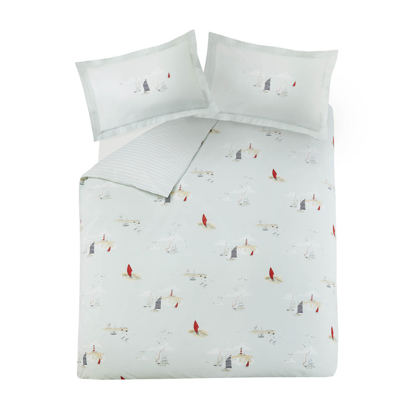 COASTAL BOATS, Double  Duvet Cover + 2 pillowcases