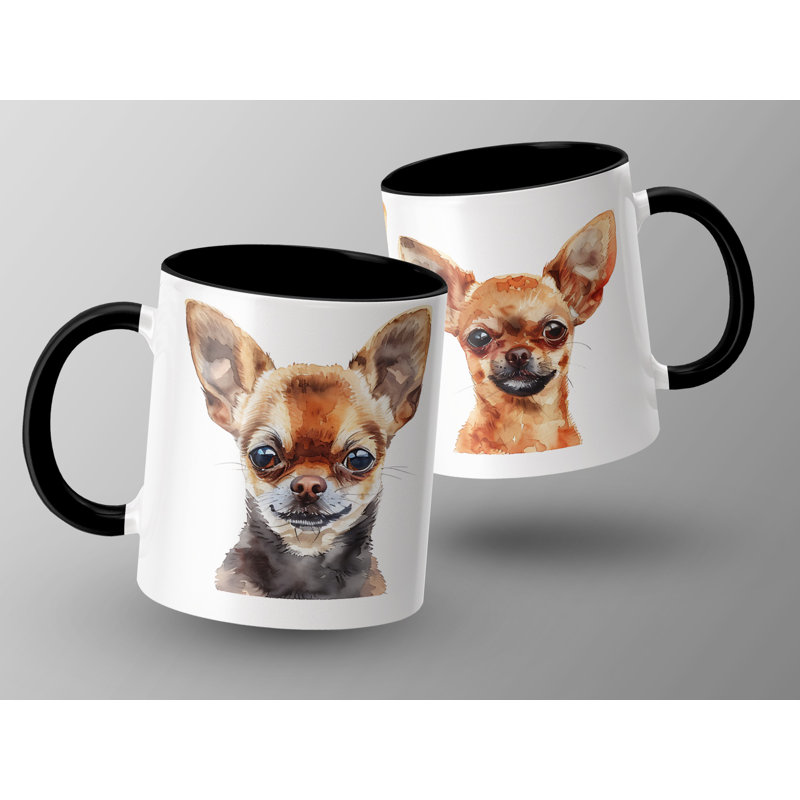 11oz Watercolour Chihuahua Design Coffee Mug, 2