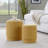 Ottoman Set In Yellow Fabric