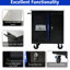 Chariot à outils à double porte avec comptoir en acier inoxydable et 2 freins noir + armoire bleue 4 25,88 pouces de hauteur