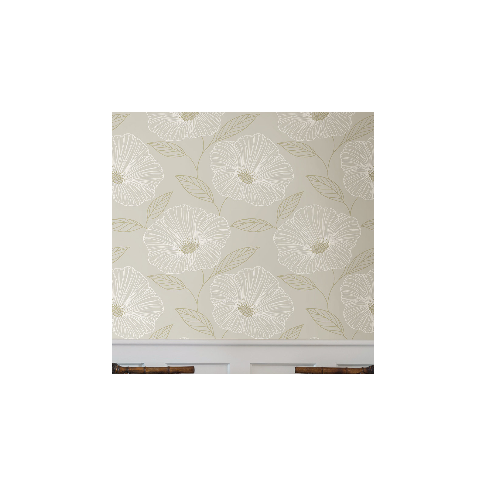 Mistral Mythic Floral Wallpaper Sample, Dove