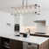  41" Modern Farmhouse 6-Light Linear Chandelier with Open Frame Pendant and Dual Chains, Adjustable Height,Ideal for Dining Room, Kitchen Island