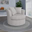 Thamm Upholstered Swivel Chair with Throw Pillows