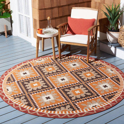 Northpoint Geometric Rust/Black Indoor / Outdoor Area Rug