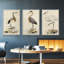 Antique Heron I, ensemble de 3 toiles encadrées sur toile-97759470-97759474