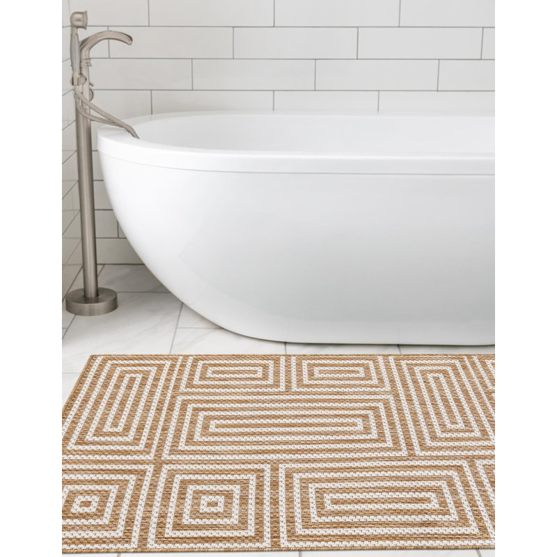 Tapis contemporain de style taupe Bello, Tapis de couloir 2 pi x 8 pi