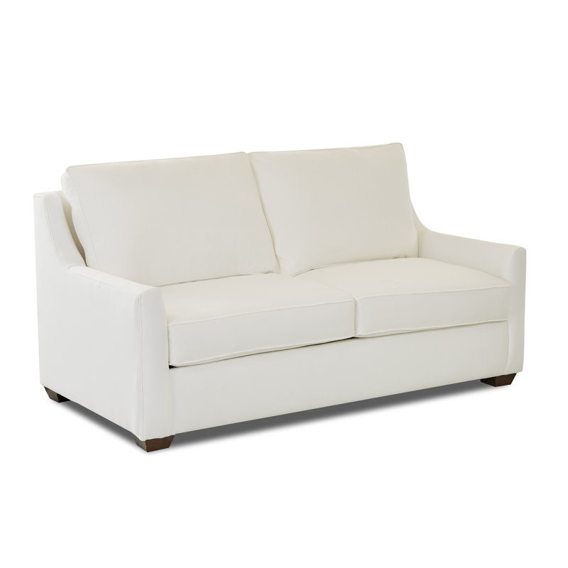 Canapé rembourré 72 po Gemi, Blanc sergé décoloré classique