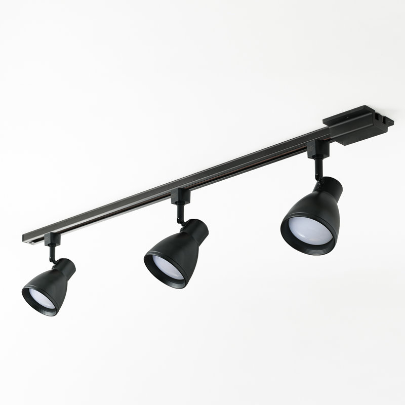 48" 3-Light LED Track Light Kit, Adjustable Black Track Lighting Fixture for Kitchen and Living Room