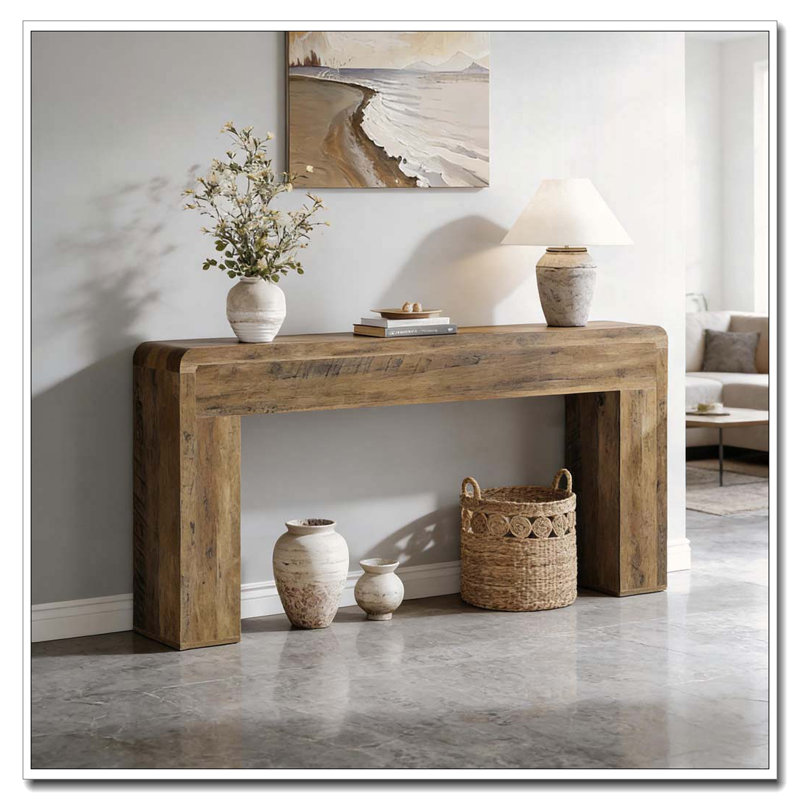 Table d'entrée en bois, console rustique