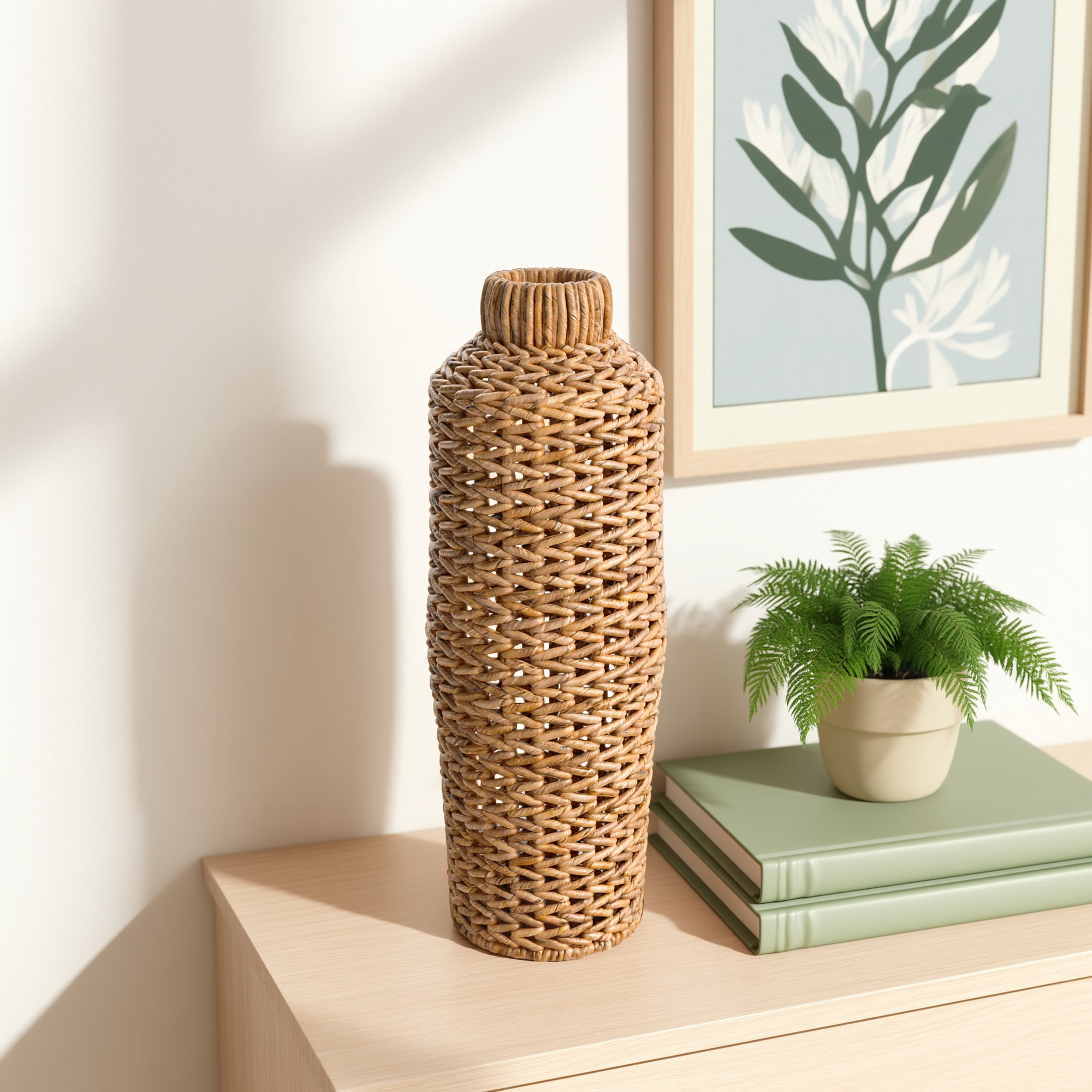 Cenedra Rattan Table Vase, 22" H x 8" W x 8" D