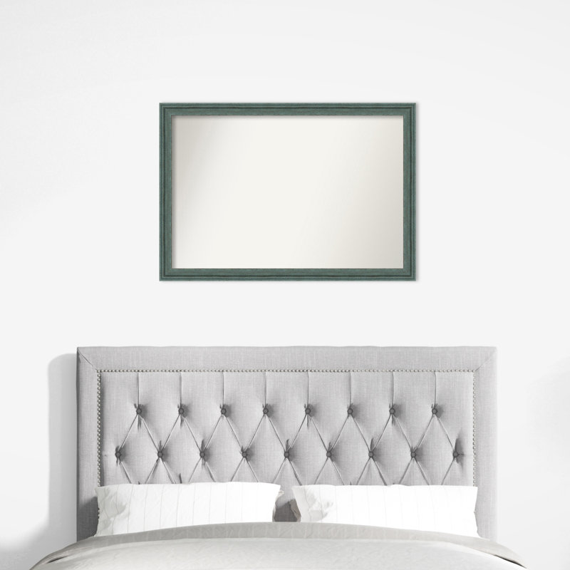 Miroir mural Brilliana, 29,5 po x 29,5 po, Bleu, Carré
