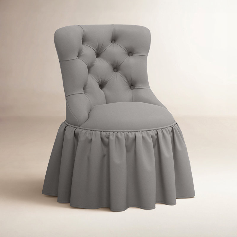 Minnie Upholstered Side Chair, Classic Otter Performance Velvet