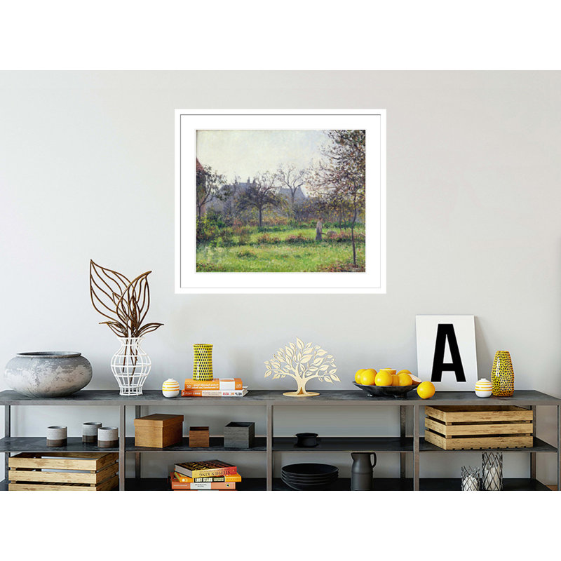 «Morning Sun Autumn Eragny» par Camille Pissarro, impression giclée sur cadre, H 13,75 po x l 15,27 po