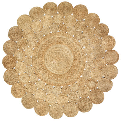 Arispe Modern Farmhouse Hand-Braided Natural Fiber Jute Indoor Area Rug