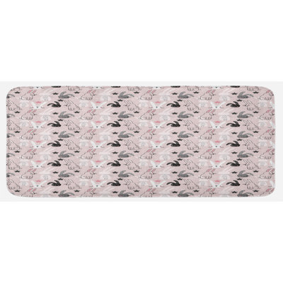 Floral Polyester Kitchen Mat