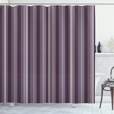 Striped Shower Curtain with Hooks Included