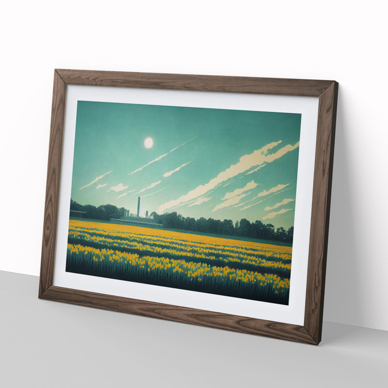 Intriguing Bluebell Field - Framed Print, 46cm H x 64cm W x 2cm D, Walnut