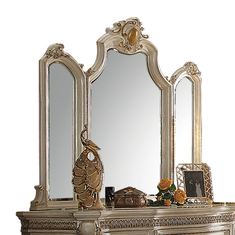 Vestavia Arched Dresser Mirror in Antique Pearl