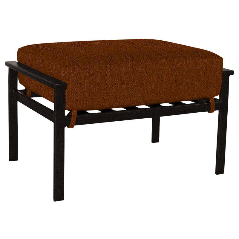 Marin Outdoor Ottoman, Carbon Black, Sahara Cafe