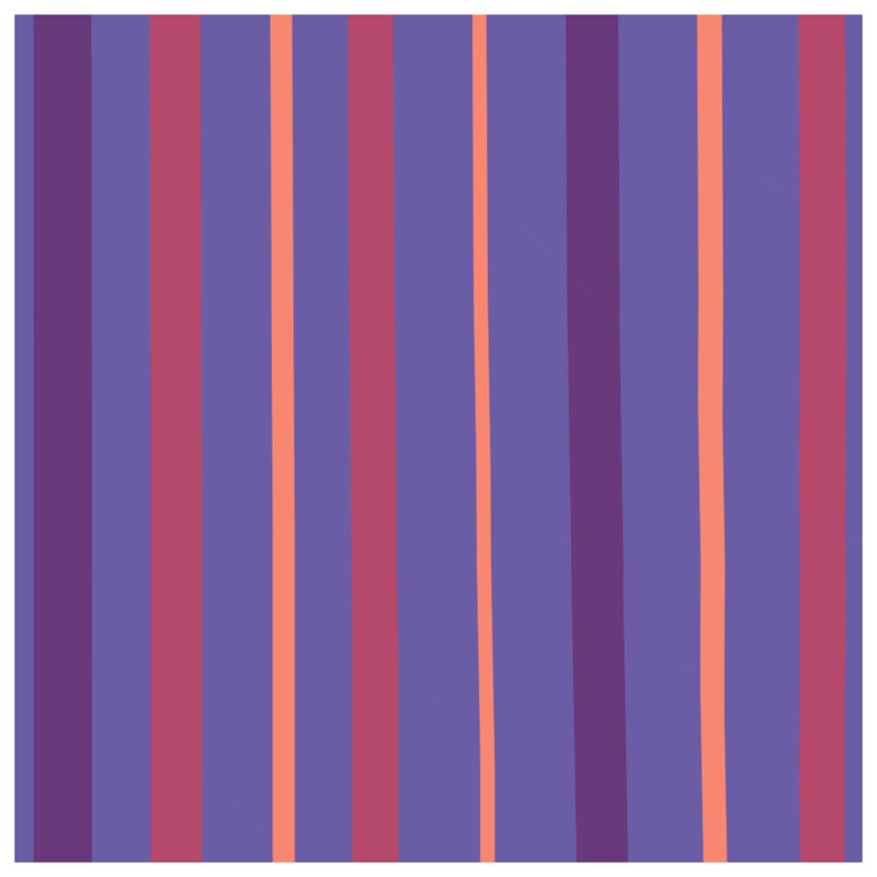 Tapis de bain mauve à rayures orange, L 24 po x L 17 po