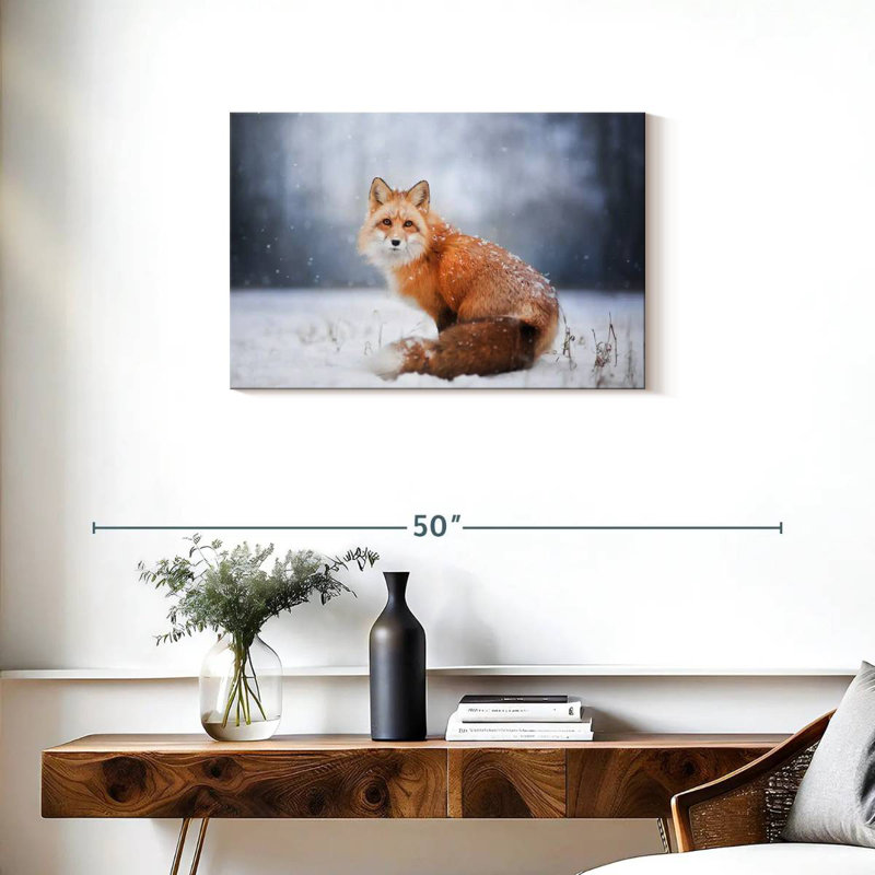 Portrait de petit renard roux Brampt, H 20 po x l 30 po