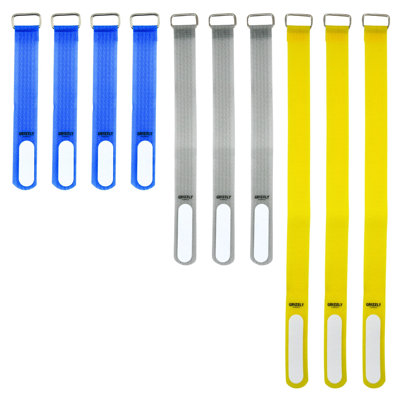 5" (4pc), 8" (3pc), 12'" (3pc) Hook and Loop Cinch Strap