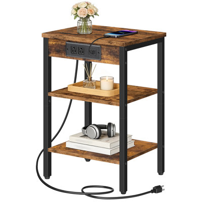Table de bout haute 21,7 po avec station de charge et tablettes